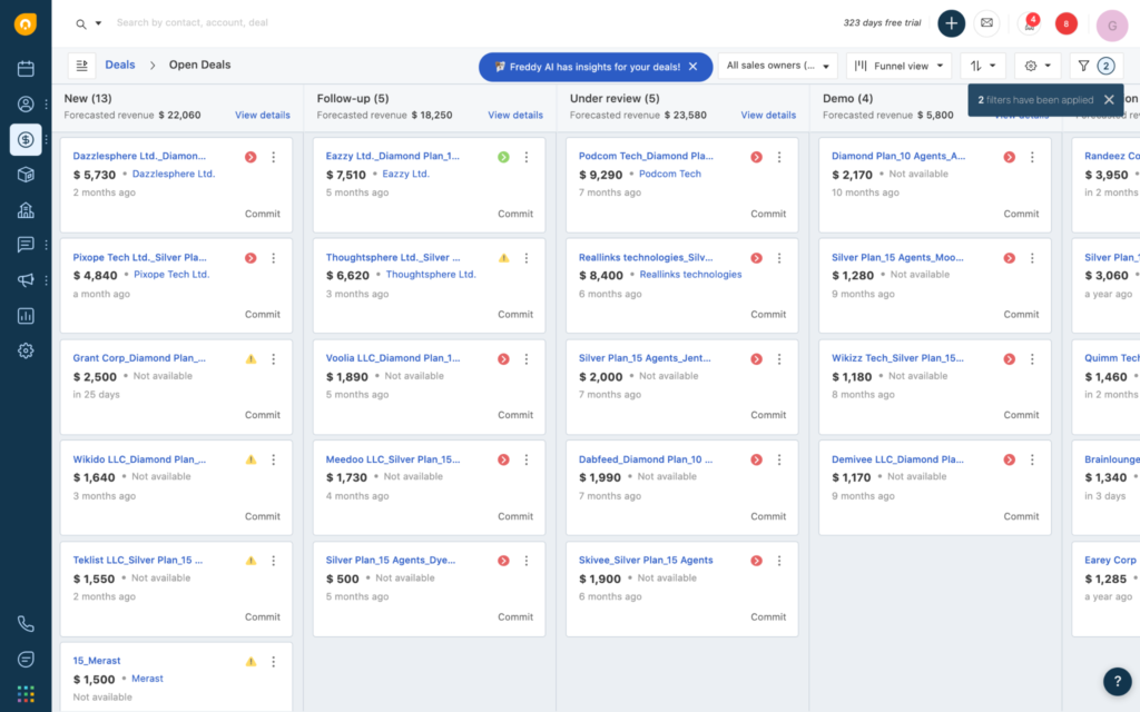 Freshsales screenshot - 10 Best CRM For Small Business To Help Manage Customer Relationships [2022]