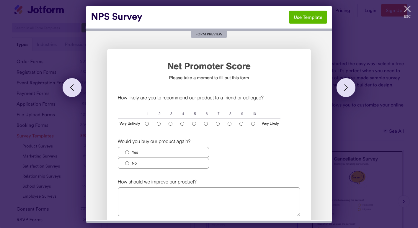Jotform Enterprise screenshot - 10 Best Net Promoter Score Software & NPS Survey Tools in 2023